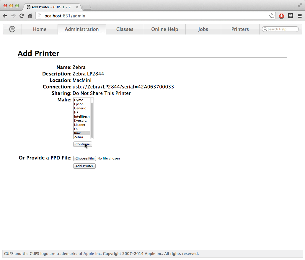 Up RAW for macOS / OS X PrintNode